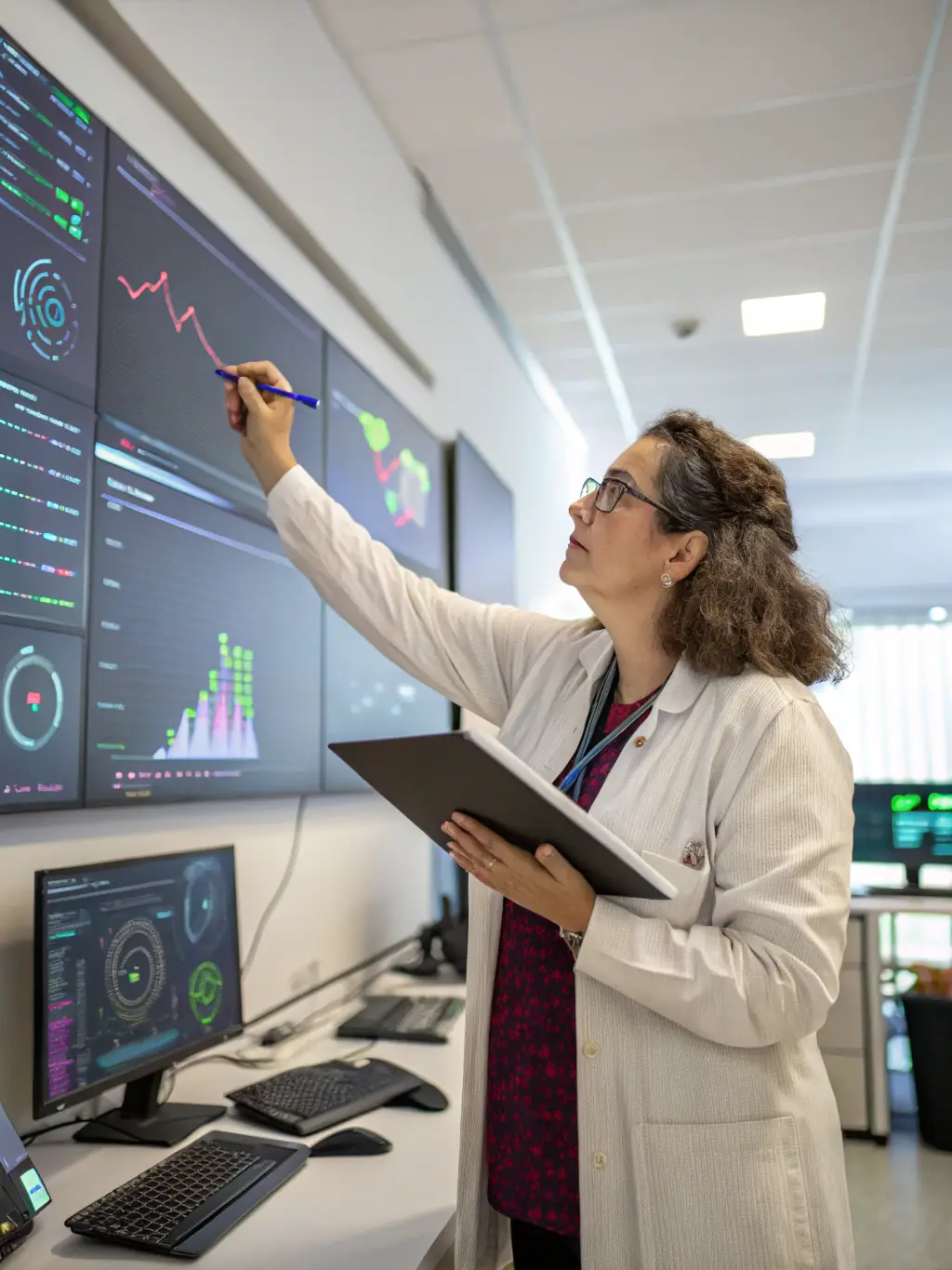 A data scientist analyzing data using Python, highlighting the importance of programming skills in AI.